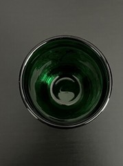Set of 5 Vintage Anchor Hocking Sandwich Green Glass Flat Juice Tumblers 3.5″