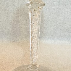 St. Louis Glass? Cut to Clear Crystal Wine Hock Yellow Chartreuse Air Twist Stem