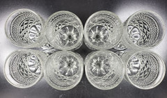 8 Anchor Hocking Wexford Claret Wine Glasses Set Vintage Cut Etched Bar Ware Lot