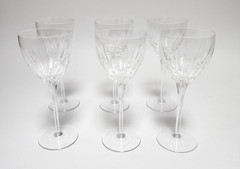 Set of 6 Rogaska Soho Crystal Wine Glasses 7.75” Tall Stemware