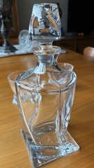 Bohemia Czech Crystal Whiskey Decanter Set | “Quadro” | 1 Decanter + 6 Glasses