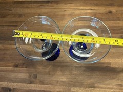 Colbolt Blue Libby BRAVURA Margarita Glasses Curved Stem 7.25″ Set Of 2