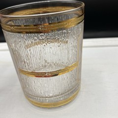 Vtg Culver 22kt Gold Old Fashioned Glass Chicago Mountains Palm Trees