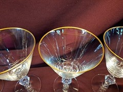4 Tiffin Franciscan Mansfield Elegant Water Wine Crystal Goblets Diamond Stem