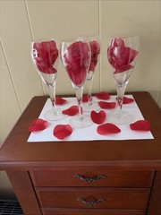 Princess House Heritage Pattern Crystal Champagne Tulip Glasses Set Of 4