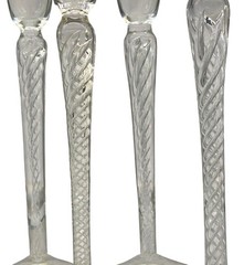 Lot Of 6 Vintage Air Twist Stem Crystal Cordial Bohemia Crystal Crystalex Boc270