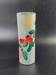 Set Of 2 Vintage Federal Glass Tall Frosted Fruit Tumblers Highball Glasses