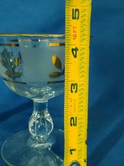 Libbey Frosted Gold Leaf Frosted Sherbet Glasses MCM Set of 2, Vintage