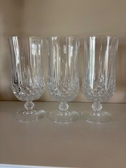 Set of 3 Cristal d’Arques-Durand Lead Crystal Longchamp Iced Tea Water Goblet
