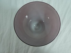 Drink Wine Glass Stemmed Purple Pink Clear 6 1/2″ Drinkware Barware Deco Vintage