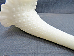 Fenton Art Glass Diamond Lace Milk Glass Epergne Insert Horn 8 1/2″