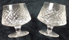 Pair of TYRONE Irish Leaded Crystal – Brandy Snifter Glasses – Stamped