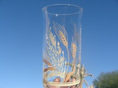 Vtg Libbey Flat Tumblers Lot Of 9 Glasses 3 Sizes 8-12-16 oz Wheat Pattern