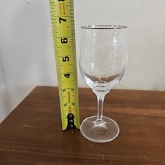 Johann Haviland Bavaria Sweetheart Rose Platinum Rim Wine Glass