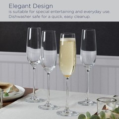 Sophisticated Conical Champagne Flutes – Set of 4, 8.25 oz for Luxurious Toasts
