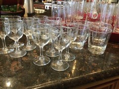 c.1950s Sasaki Crystal Bamboo Glassware Sets (6 sizes) & 48 oz. Pitcher