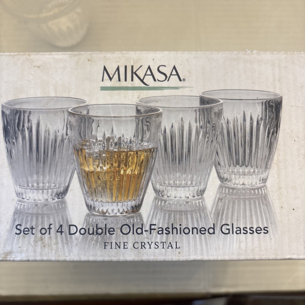Mikasa Double Old Fashioned Fine Lead-Free Crystal Glasses Set Of 4 – 10oz