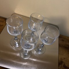4 American Stemware Princeton Wine Glasses 8″ Sapphire Blue Crystal Goblets