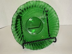 ~Vintage Anchor Hocking Forest Green Swirl Bowl~Hard to Find~7-3/8″