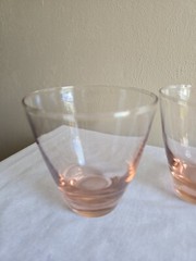 Set Of 4 Vintage Light Pink 12oz Drinking Glasses Barware Glassware