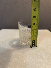 Set of 6 Heavy Bohemia Crystal Tumblers Hand Cut Czech Pinwheel Glass NOS