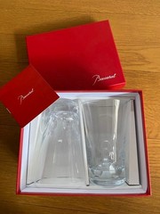 Baccarat Beluga Highball Glass Set of 2 Unused, Clear, Fine Crystal Collectible