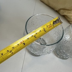 2 Vintage Indiana Textured Glacier Pattern Drinking Glasses Goblet 5” Tall 16 oz