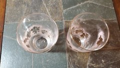 Libbey 3003-24 Cooler Tumbler Pink/Gold Flowers Gold Trim 5 1/4″ Set of 2