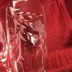 Glastonbury Lotus Ice Tea set of 5 Elegant Vintage Glasses 10 oz.