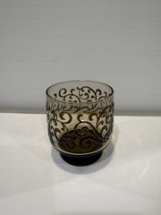 Set of 5 Libbey Prado Bronze Embossed Scroll Tumblers