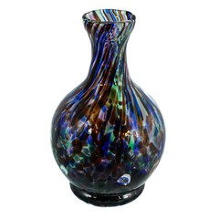 Murano Glass Water Jug Pitcher Multi Coloured Purple Green 17cm