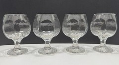 Vintage Set of 4 Libbey Chivalry Clear Brandy Snifters Cognac Glasses Rare!
