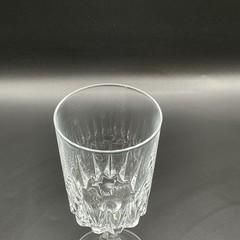 Vintage Crystal Water Goblet Clear Stemmed Glass Faceted Stem 6.5” Unmarked