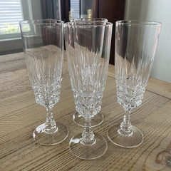 Cristal d’Arques Pompadour Champagne Flute 7″ 24% Lead Crystal Set Of 4
