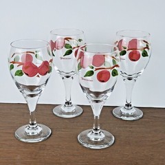 Lot of 4 Franciscan Apple Red Wine 12oz Stemmed Glassware Pattern from 1895-2003