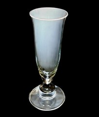 Set Of 3 Vintage Clear Footed Wine Water Goblets Glasses Black Wafer Stem 6.5”