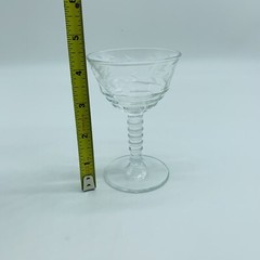 Vintage Etched Glass Cocktail Glass 4 3/8” Tall