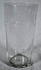 Vintage Clear Glass Etched Grapes on Vine Drinking Glass
