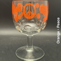 Bartlett Collins 6pc Pokee Peace•Keep On Truckin•Happy Face Goblets c1970s USA