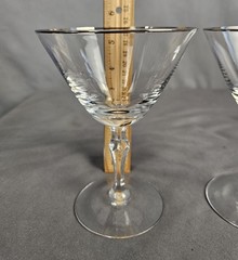 Fostoria Engagement Champagne Tall Sherbet, Set of 2, Signed Platinum Rim