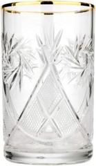 Neman GL5107-250G (2pcs), 8 Ounces Vintage Crystal Tea Glasses with Gold Rim