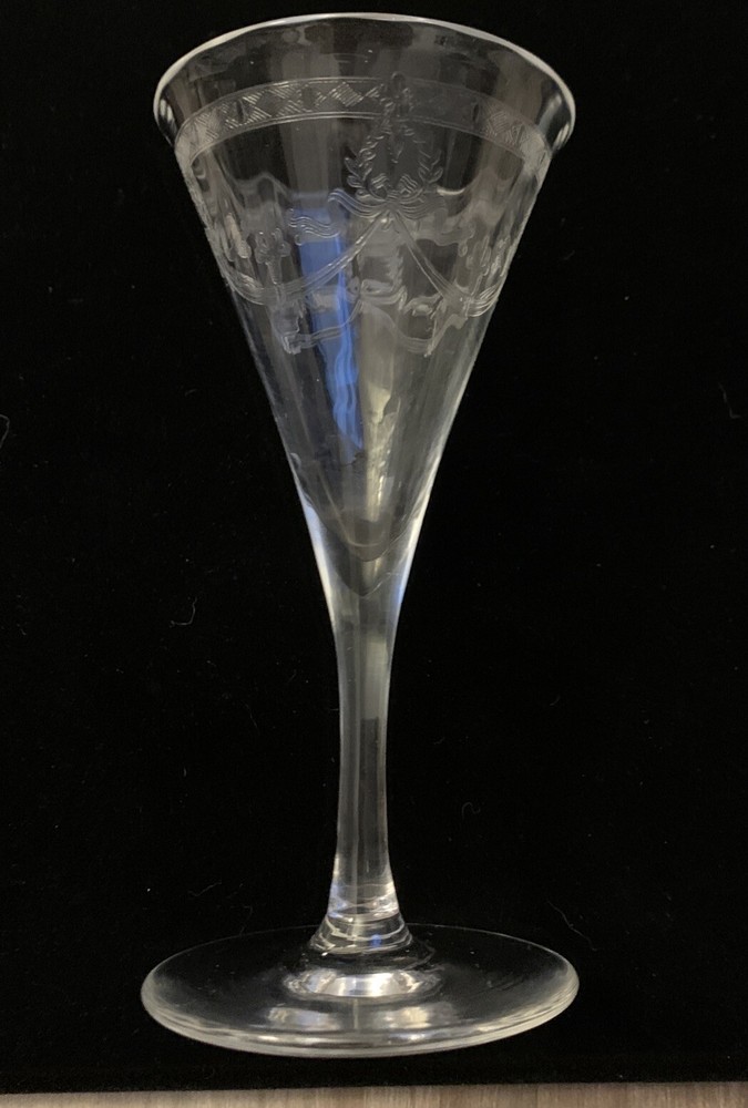 Tiffin Optic Wreath & Bow 1.75 Oz. Gin Set Of 3