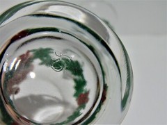 4 Libbey Holly And Berry Hurricane Style 12 oz Flat Tumblers LRS19 Gold Rim (Y)