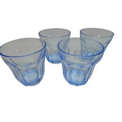 Set 4 Pasabahce Blue Athena Glass Tumblers 10 oz Juice Whiskey Classic Pastel