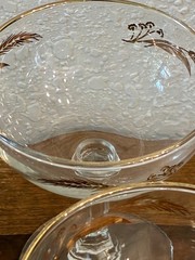 (4) Lifetime Homer Laughlin Prairie Gold Wheat – Crystal Sherbet Champagne Glass