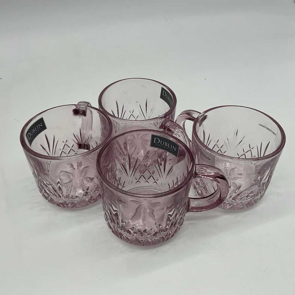 Set Of 4 2.5 Inch Pink Dublin Glasses