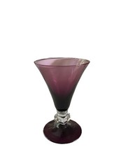 Vtg 6 Bryce Wilmington PURPLE Clear Square Stem Cordial Liquor Glasses