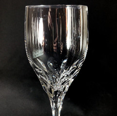 GORHAM DIAMOND WATER GLASSES, Cut Lead Crystal, 8 3/8″, 10 Oz, GERMANY, 4 PCS