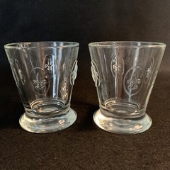 La Rochere France, Fleur De Lis 8 Oz Flat Tumbler ~ Set of Two (2)