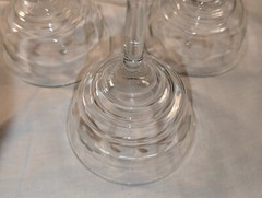 Vtg Crystal Floral Etched Cordial Sherry Paneled Glasses Liqueur Stemware Set 6